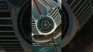 Watch Burj Al Arab record-breaking Plane Landing l First-ever Plane on tiny Helipad #viraldubai