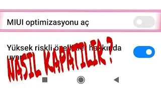 MIUI optimisazyonu kapatma işlemi.