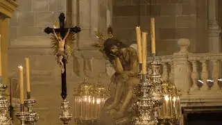 CRISTO DE HUMILDAD Y PACIENCIA MALAGA 2023 REGRESO DESDE LA CATEDRAL A SAN VICENTE DE PAUL 4K