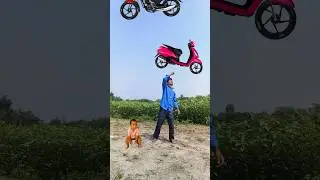 May 22, 2023 Flying Toy Scooty, bike, Pickup car vs baby - funny vfx magic video