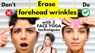3 FACE YOGA Techniques for Relaxing 11 wrinkles/ Blush with me Face Yoga