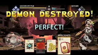 Shadow Fight 3 - Boss DEMON BUTCHER DESTROYED -  T. Nightmare set Perks Upgrade!!