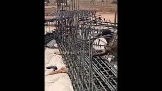tying of 1.1m x1m flange beam with span of 18m at site 