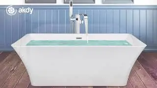 AKDY Freestanding Modern Acrylic Soaking Tub with Tub Filler Combo: Model# BT0066 16