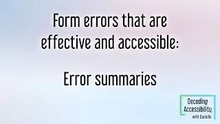 Form error summaries