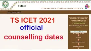 ts icet official counselling  dates  2021