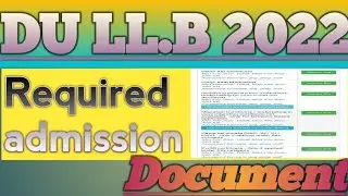 Du llb admission document|Du llb required document 2022|Du LL.B document