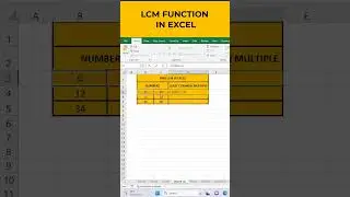 LCM FUNCTION IN EXCEL 