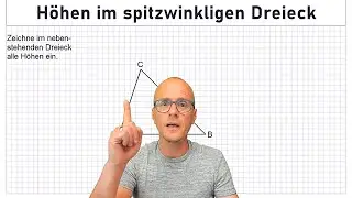 Höhen im spitzwinkligen Dreieck einzeichnen