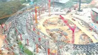 Outdoor Sports Center Steel Structure Topped Out with Long Span Space Frame