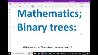 Discrete mathematics : - ( Binary tree ; Introduction ) - 112. #binarytree #Discretemathematics