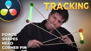 Tracking Experiments, Points, Shapes, Head Tracking and more / Davinci Resolve Tutorial / Fusion