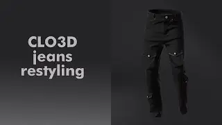 Black jeans CLO3D restyling timelapse