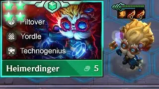 Craziest TFT Ever 4-Star Heimerdinger and Three 3*-Star 5 costs On ONE TEAM