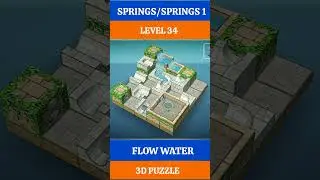 LEVEL 34, SPRINGS, SPRINGS 1, FLOW WATER 3D PUZZLE GAMEPLAY #puzzle #shorts #gaming