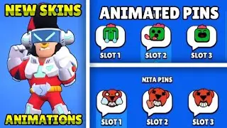 ALL Animated Pins and New Skins Animations | Brawl Stars Starr Force Update