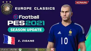 Z. ZIDANE face+stats (Europe Classics) How to create in PES 2021