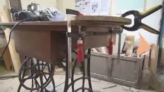 Выпиливаем заготовку по шаблону. Подставка для цветов часть - 3