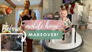 Extreme living room makeover! Mobile Home Makeover journey! Boho style with Vintage Revival twist!