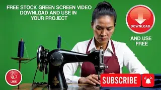 Woman Stitching Clothes Green Screen - VFX Stock Video