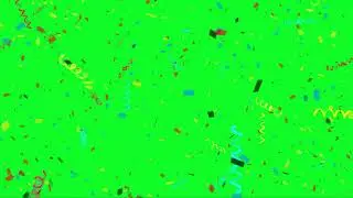 Colorful confetti Explosion On Green Screen