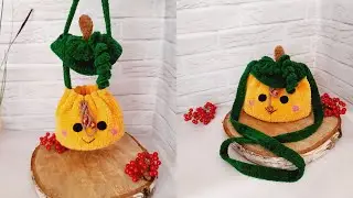 Crochet bag pattern - pumpkin, original crochet shoulder bag quickly and easily.