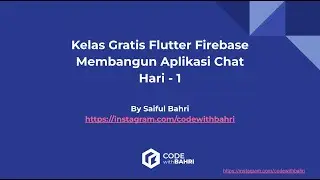 Free Online Class Flutter Basic - Firebase : Chat App - Configure Firebase CLI - WIndows & Mac