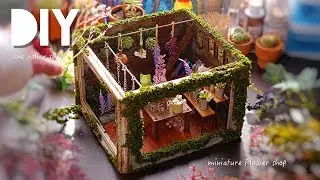 DIY☺︎miniature flower house 100均フォトフレームを使ったお花屋さん 〜ミニチュアハーバリウム、バケツetc〜の作り方