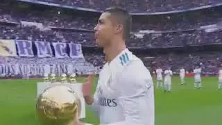 Cristiano Ronaldo Presenting His FIFTH Ballon d'Or  At Santiago Bernabeu