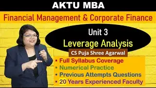 AKTU MBA Exam Numerical Questions of Leverage Analysis FINANCIAL MANAGEMENT & CORPORATE FINANCE Full