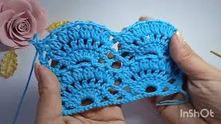 Ажурный узор крючком веера / Красивый веер крючком