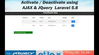 Activate/Deactivate status using ajax in laravel 5.8 with data tables