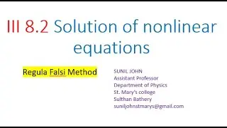 III 8 2 Solution of nonlinear equations Regula falsi