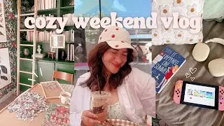 Cozy Weekend Vlog 📖🤎☕️ reading, gaming, hobbies, and slooowing it down