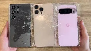 iPhone 16 Pro Max vs Samsung Galaxy S24 Ultra vs Google Pixel 9 Pro   Water FREEZE Test!