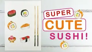 Paint SUPER CUTE Watercolour SUSHI Illustrations