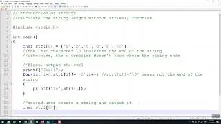 Find strings length without strlen function in C Programming Tutorial for Beginners