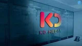 3d office logo mockup design using pixellab