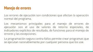 Fundamentos de Programación - Manejo de errores
