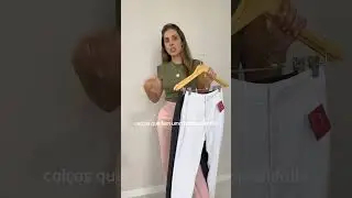 LOOK: calça alfaiataria reta em crepe e blusa manga curta em malha canelada