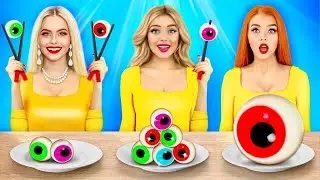 No vs One vs Two Hands Eating Challenge! Crazy Food Fight by RATATA COOL