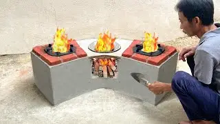 Unique and strange wood stove - How to make a beautiful and fancy 3-way smokeless wood stove