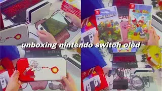 unboxing 💝 nintendo switch oled + games & accessory