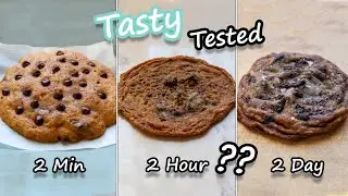 Making 2 Minute Vs 2 Hour Vs 2 Day Cookies From Buzzfeed - Tested / كوكيز الشوكولاتة  بثلاث طرق