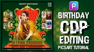 BirthDay Poster editing in Picsart 🔥 Birthday Photo Editing || Birthday CDP editing ft. Deepika