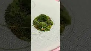 Moss hand embroidery process #moss #handembroidery #stitching #artwork #needlework #embroidery