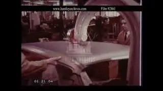 Low tech mechanisation in 1970's Rolls Royce factory.  Archive film 92861
