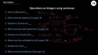 Operations on Integers using Statements
