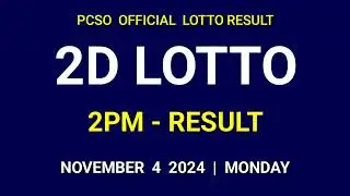 2D lotto result today 2pm draw November 4, 2024 Monday 2D lotto afternoon result 1st draw