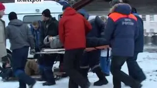 Обрушение стены строящегося дома в городе Гаджиево